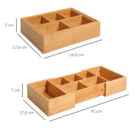 Bamboo storage box, pull-out box, natural