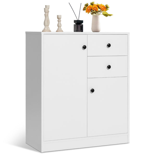 Storage Cabinet, 2-Door 2-Drawer, Adjustable Shelves