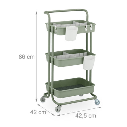 Storage Trolley with Felt Inserts and Accessories