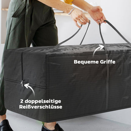 Black 840L Waterproof Camping Storage Bag, UV30+, Heavy Duty