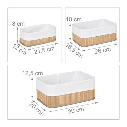 Storage basket bathroom 3 parts