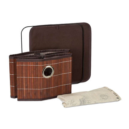 Storage basket in brown bamboo