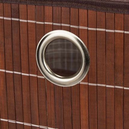 Storage basket in brown bamboo