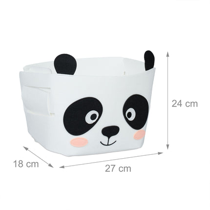 Storage basket in felt with animal motifs