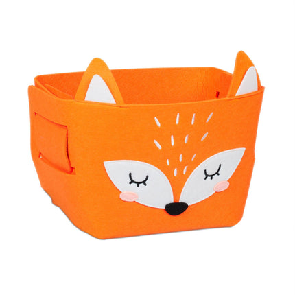 Storage basket in felt with animal motifs