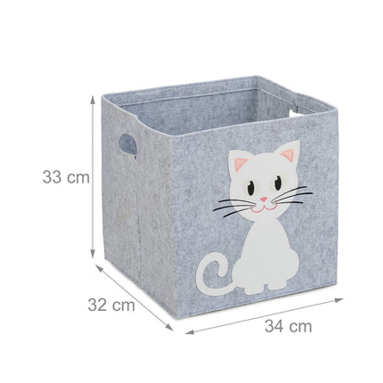 Storage basket in felt with animal motifs