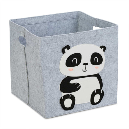 Storage basket in felt with animal motifs