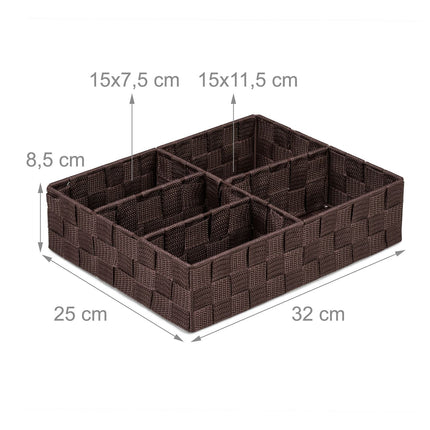 Storage basket with 5 compartments
