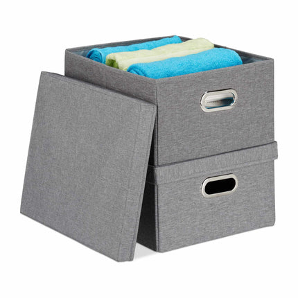 Storage box with lid Set of 2