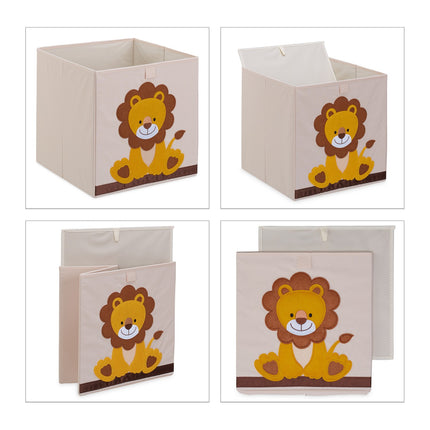 Storage box with lion motif