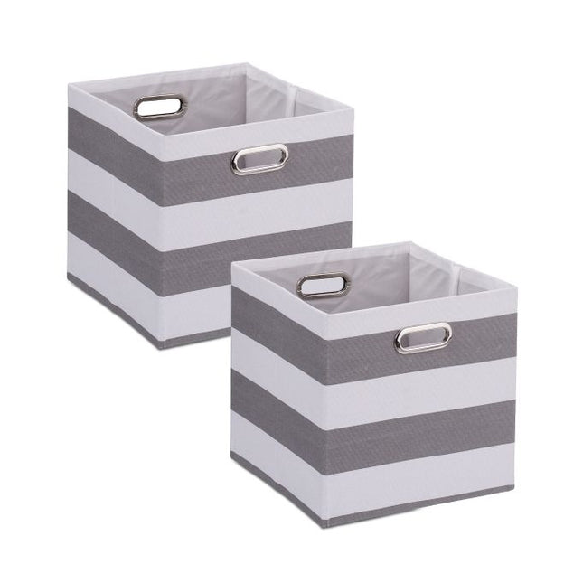 Storage box with stripes in a set of 2