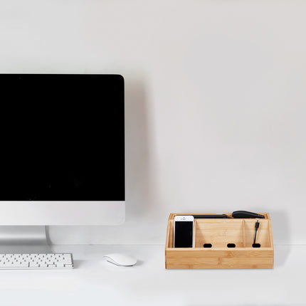 Storage charging station bamboo