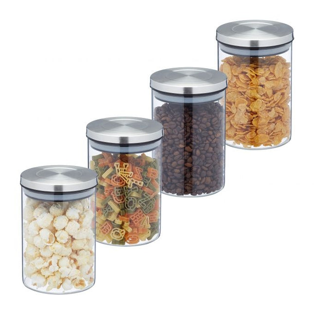 Storage jars in sets of 4,750 ml