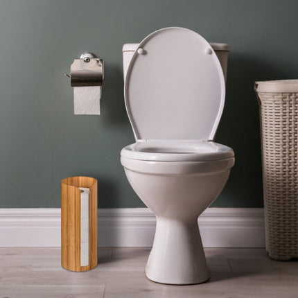 Storage of toilet rolls in bamboo