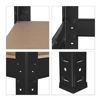 Storage shelf 220 cm high, black