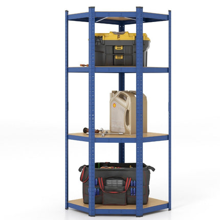 Storage shelf 70 x 70 x 180 cm heavy duty shelf with 4 adjustable shelves blue