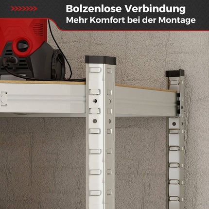 Storage shelf 70 x 70 x 180 cm heavy duty shelf with 4 adjustable shelves silver