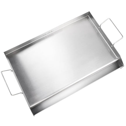 Stove Top Griddle Pan, 23.5x16in Stainless Steel, Grease Groove