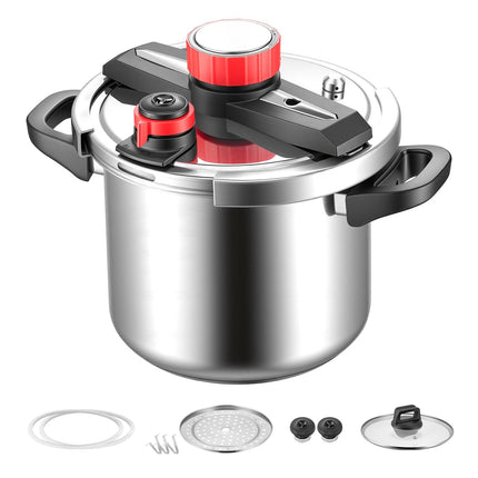 Stovetop Pressure Cooker 7L, Stainless Steel, 3 Settings, Glass Lid