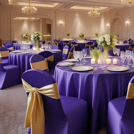 Stretch Chair Covers, Purple, 50-Pack Polyester Spandex