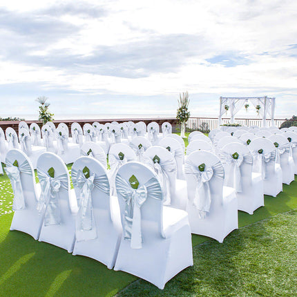 Stretch Spandex Folding Chair Covers, 100-Pack White