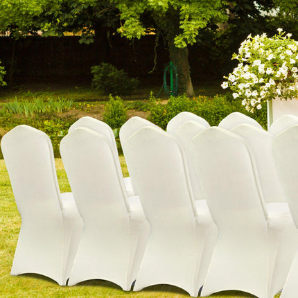 Stretch Spandex Folding Chair Covers, 50-Pack Ivory
