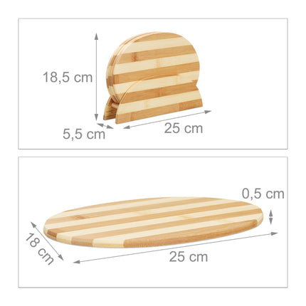 Striped bamboo breakfast board