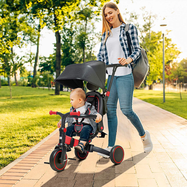 3-in-1 convertible stroller tricycle, adjustable handle