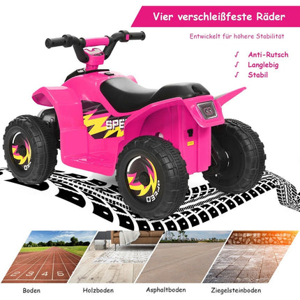 Stroller Mini Electric Quad 6V Battery Operated Quad 2.8-4.6km/h Pink