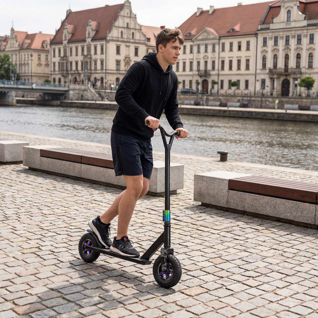 Stunt Scooter, 195x50 mm Rubber Wheels, ABEC9