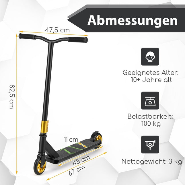 Stunt Scooter with 360 Steering &amp; PU Wheels &amp; Aluminum Deck Stunt Scooter Fun Scooter Black