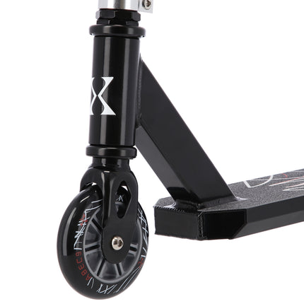 Stunt Scooter with Aluminium Deck and Rear Foot Brake, Black-Red, Max 100 kg