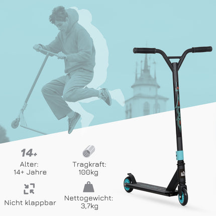 Stunt scooter with ABEC 9 bearings & 100mm wheels, ages 14+
