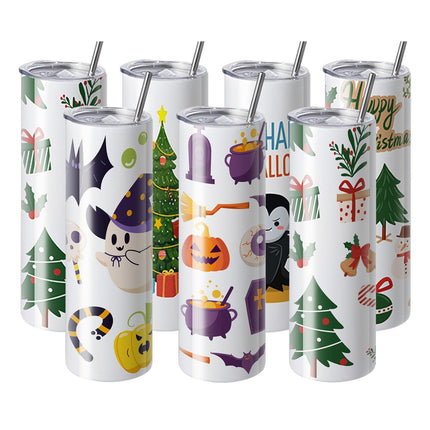 Sublimation Tumblers, 8-Pack 30 Oz Stainless Steel with Lids