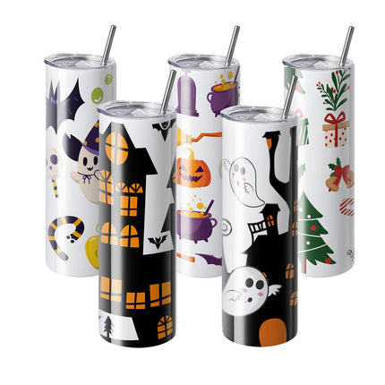 Sublimation Tumblers, 8-Pack 30 Oz Stainless Steel with Lids