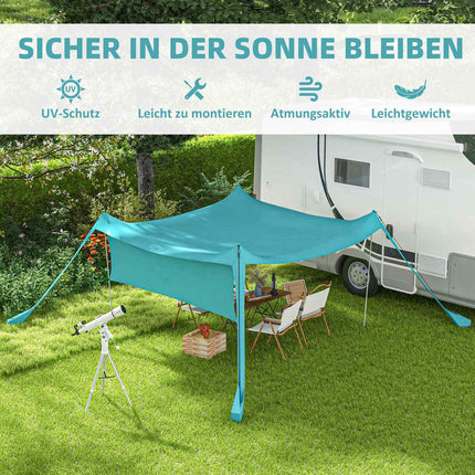 Waterproof sunroof awning, 3x3x2M With steel rods