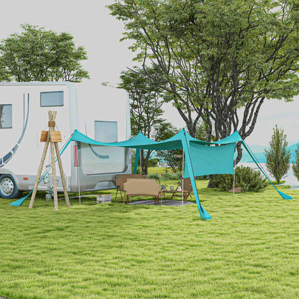 Waterproof sunroof awning, 3x3x2M With steel rods