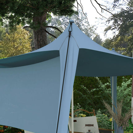 Waterproof Screen Awning, Steel Poles, Bag - Blue