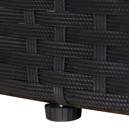 Seat set in rattan with sunshade, cushions and table