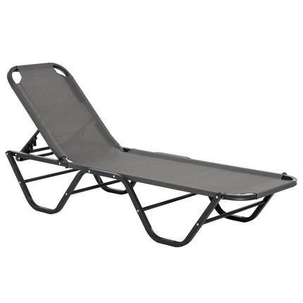 Sun lounger in aluminium, 5-level adjustable, grey/black