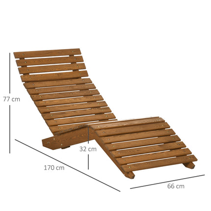 Garden bed in teak, capacity 120 kg, 66x170x77 cm