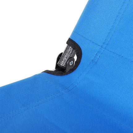 Folding sun lounger in blue metal - 2-tier, Oxford fabric