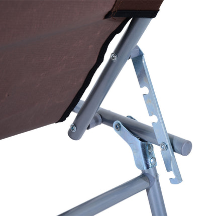 Folding deckchair with sunshade, brown, 187x58x36 cm