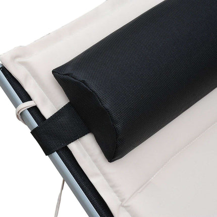 Adjustable sun lounger in aluminum - Cream white, 170x64x82 Cm
