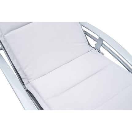 Adjustable sun lounger in aluminum - Grey, 170 x 64 x 82 cm