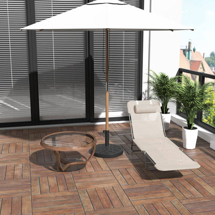 Sun lounger, Adjustable Garden chair with two legs, Cream