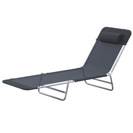 Black outdoor sun lounger - relaxing garden chair