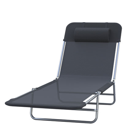 Black outdoor sun lounger - relaxing garden chair