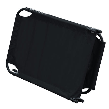 Black sun lounger with face opening for relaxation