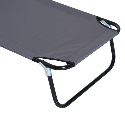 Sun lounger with face opening, grey, garden relaxation